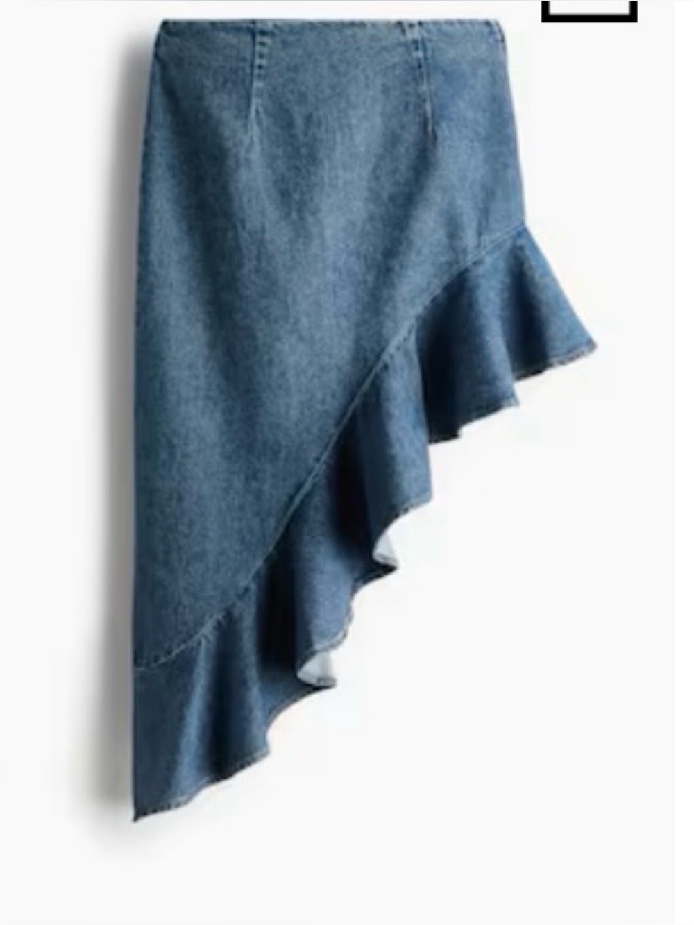 H&M Denim Asymmetric Ruffle Skirt - Blue